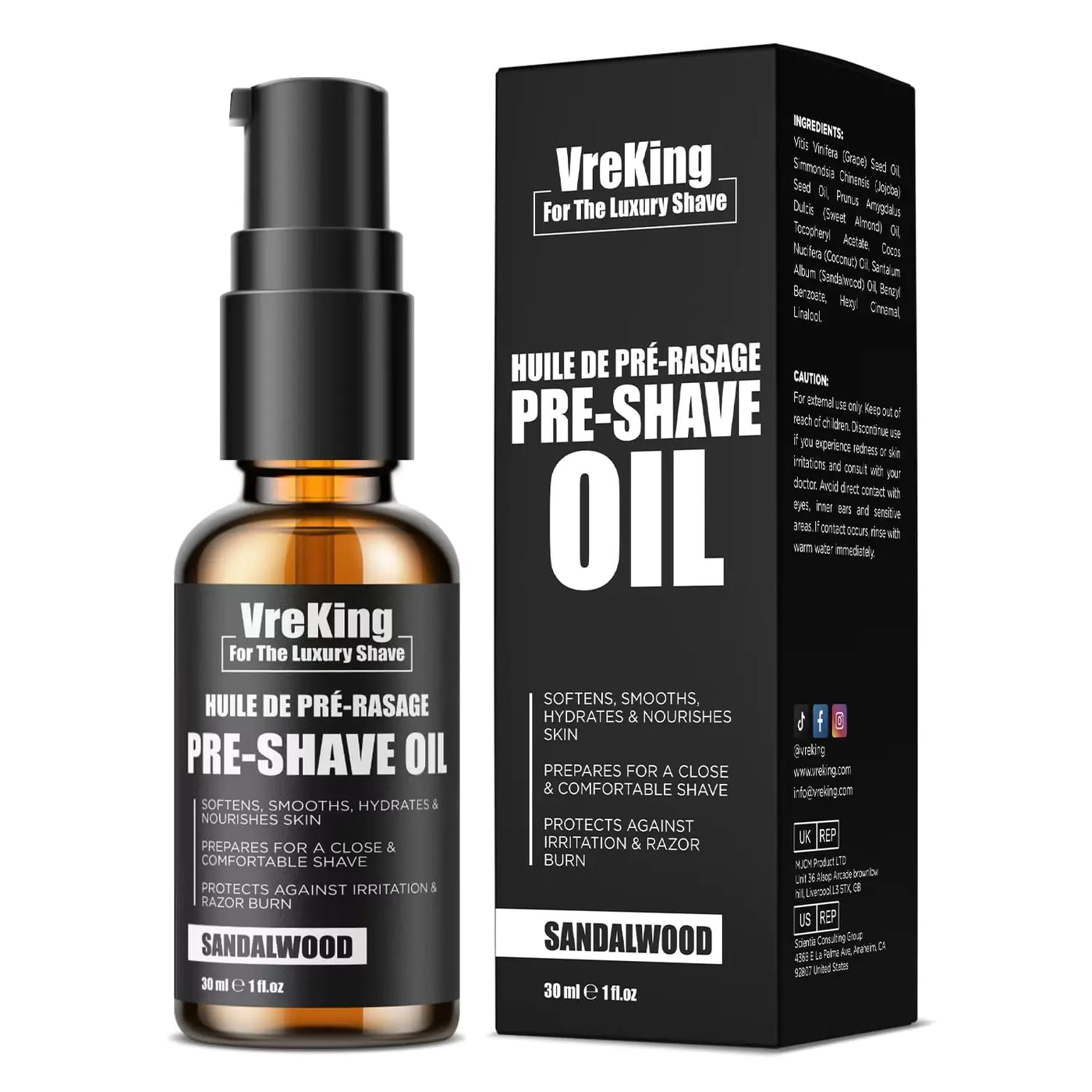 SmoothShave Sandalwood Pre-Shave Oil 30ml